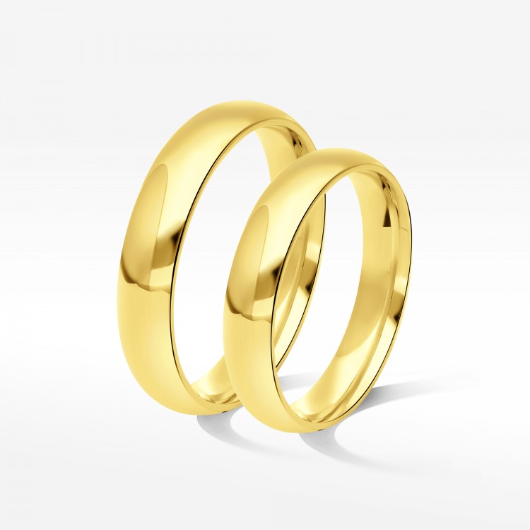 Klasyczne obrączki z żółtego złota 4mm półokrągłe