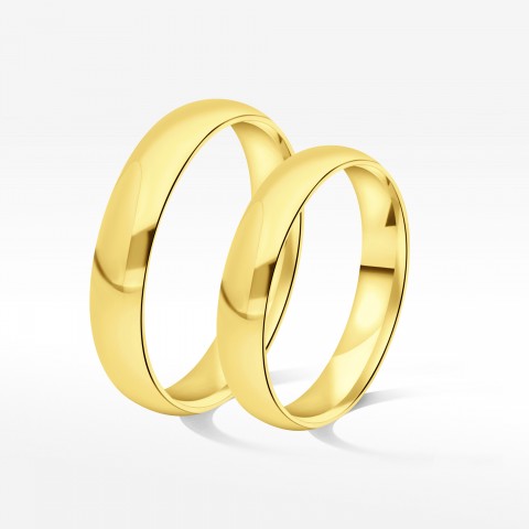 Klasyczne obrączki z żółtego złota 4.5mm półokrągłe