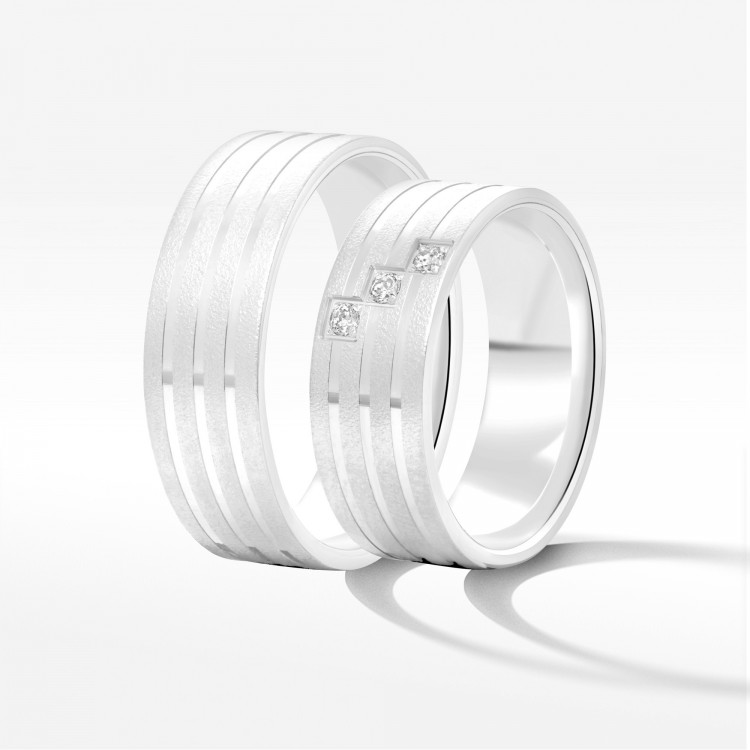 Obrączki ślubne z białego złota 7mm płaskie