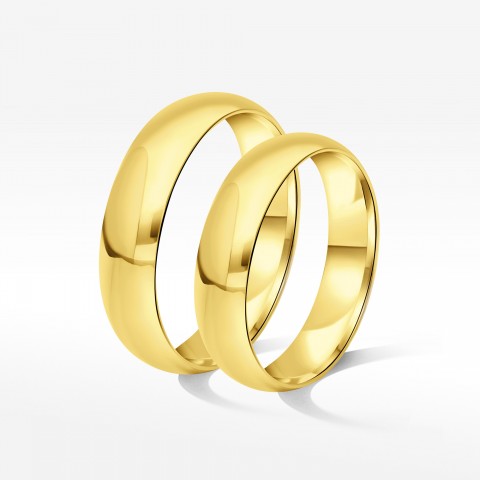 Klasyczne obrączki z żółtego złota 5.5mm półokrągłe