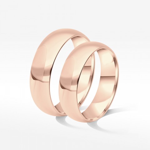 Klasyczne obrączki 6mm półokrągłe