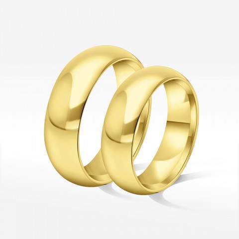 Klasyczne obrączki z żółtego złota 6.5mm półokrągłe