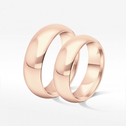 Klasyczne obrączki 6.5mm półokrągłe