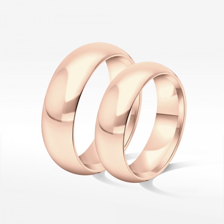 Klasyczne obrączki 6.5mm półokrągłe