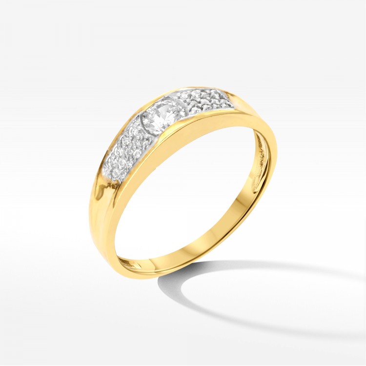 Pierścionek ze złota z cyrkoniami