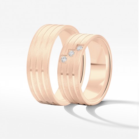Obrączki ślubne z różowego złota 7mm płaskie