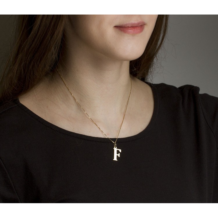 Zawieszka ze złota literka F