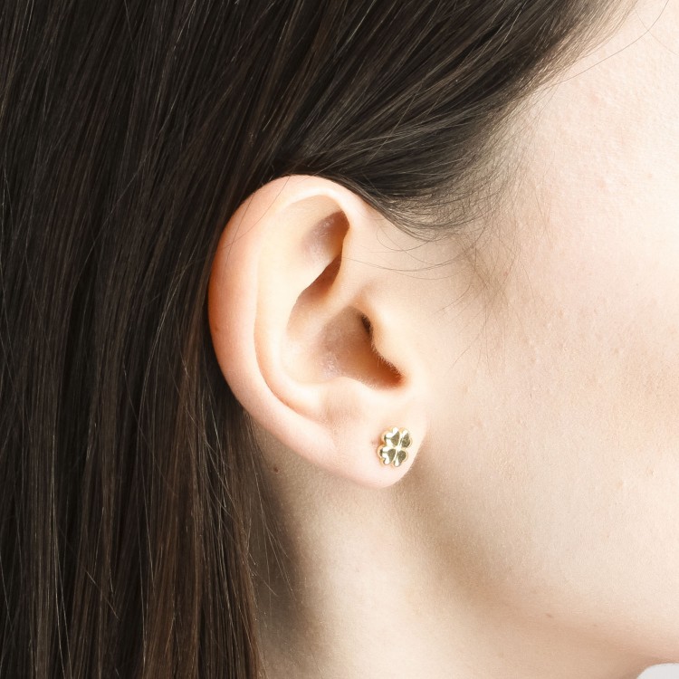 Kolczyki ze złota koniczynka