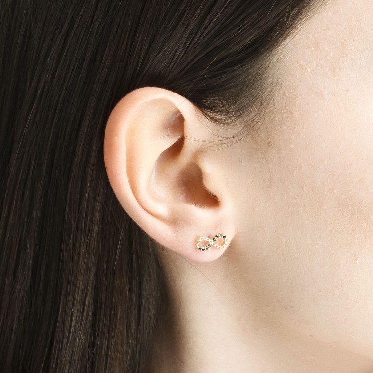 Kolczyki ze złota z nieskończonością