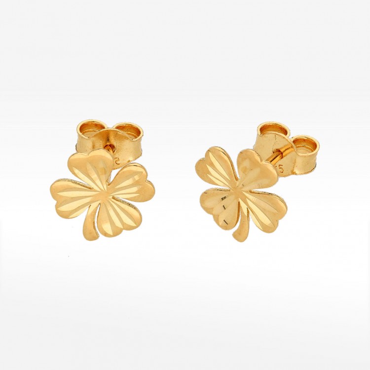 Kolczyki ze złota koniczynka