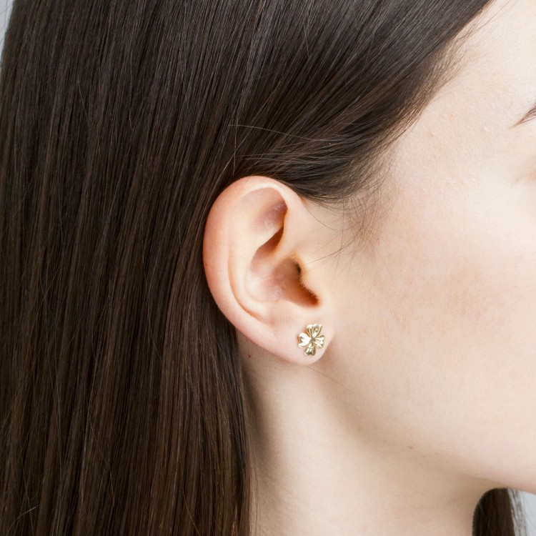 Kolczyki ze złota koniczynka