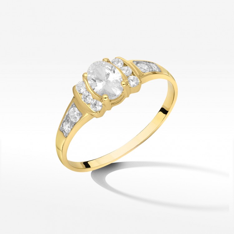 Pierścionek ze złota z cyrkoniami