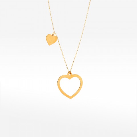 Naszyjnik ze złota z sercami 42-45cm