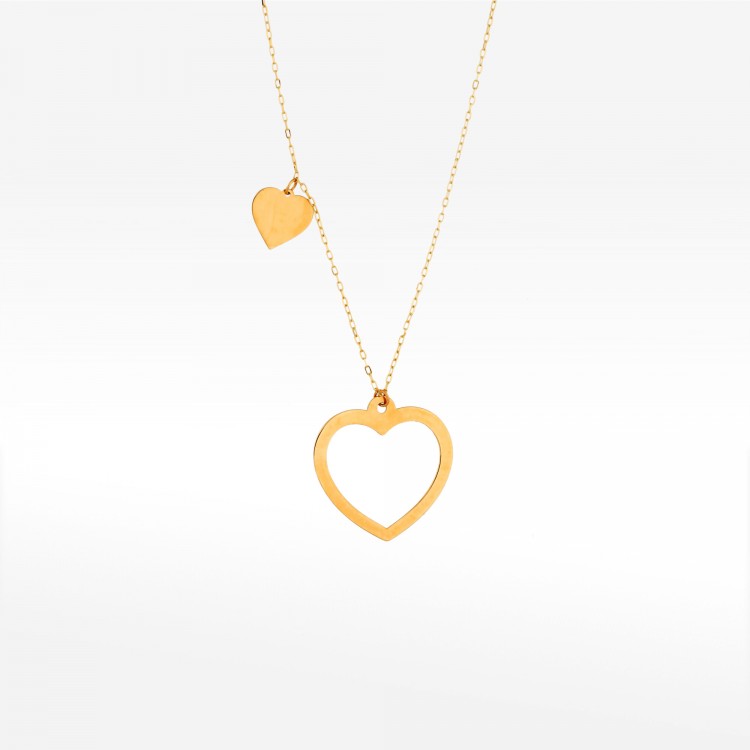 Naszyjnik ze złota z sercami 42-45cm