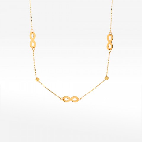 Naszyjnik ze złota z nieeskończonością 42-45cm