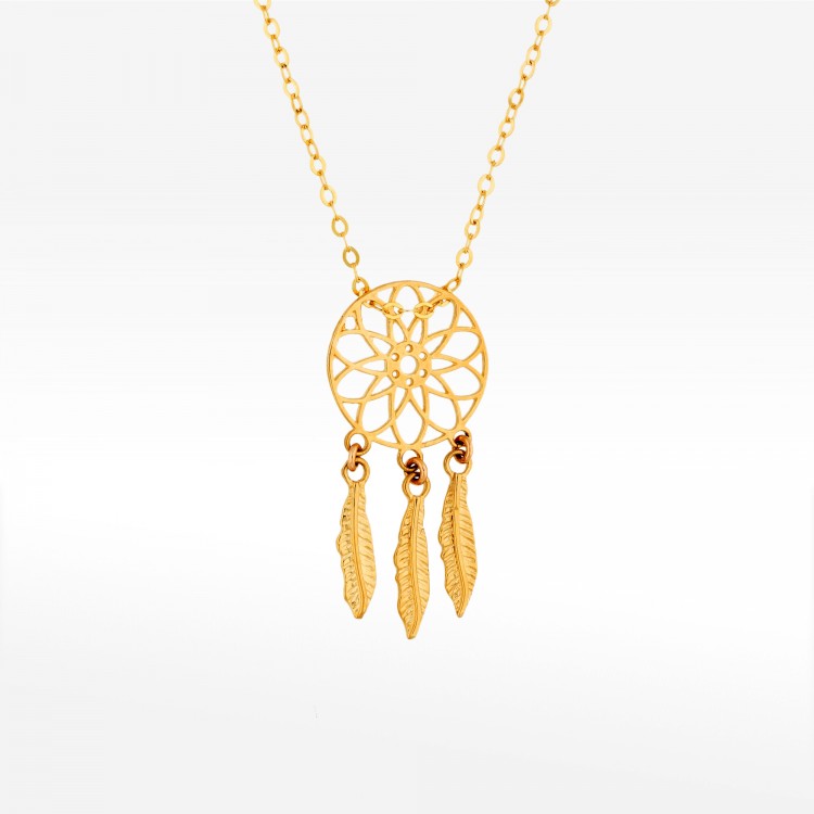 Naszyjnik ze złota łapacz snów 42-45cm