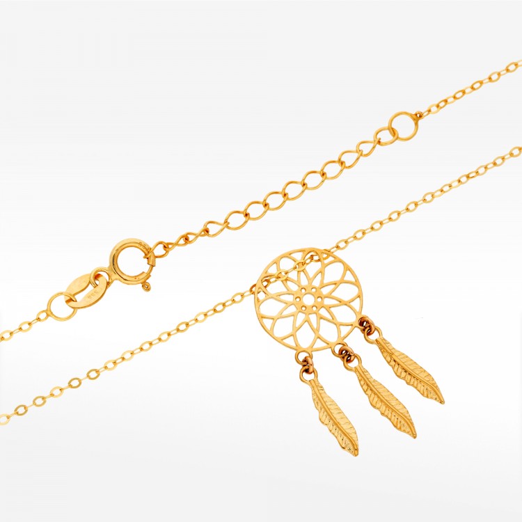 Naszyjnik ze złota łapacz snów 42-45cm