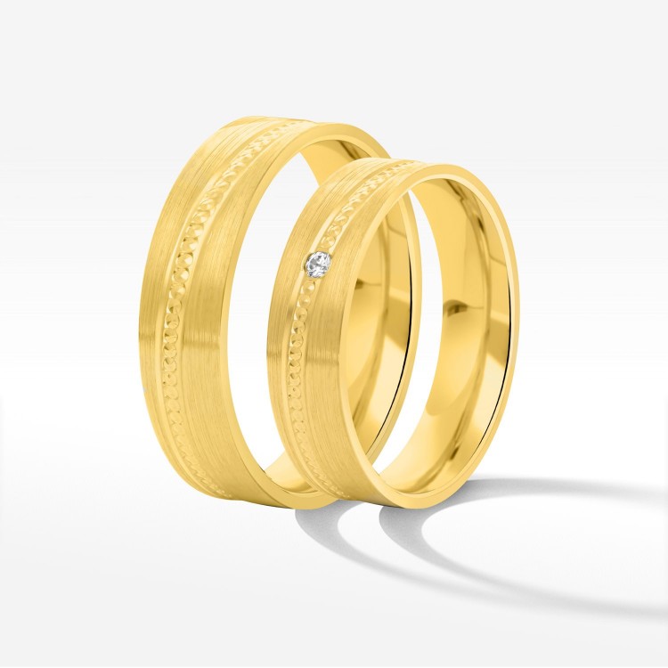 Obrączki ślubne z żółtego złota 5mm płaskie