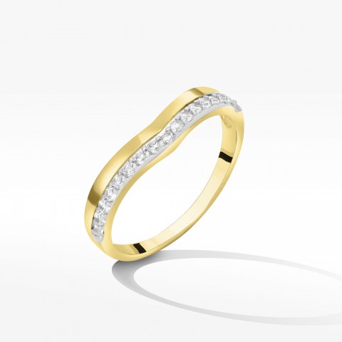 Pierścionek ze złota z cyrkoniami