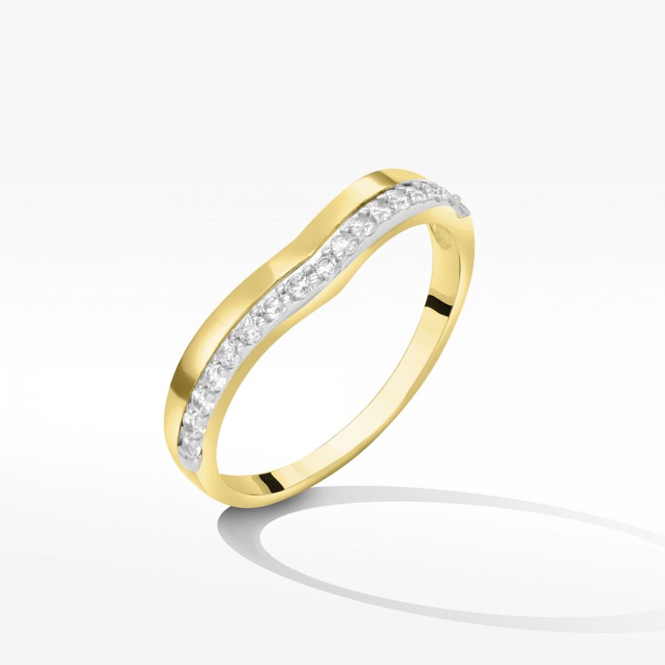 Pierścionek ze złota z cyrkoniami