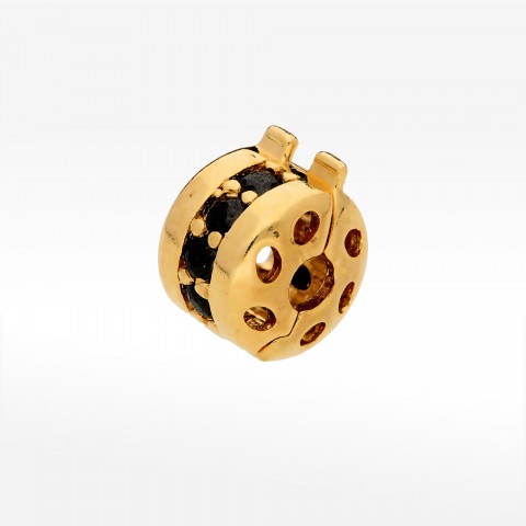 Zawieszka ze złota z czarnymi cyrkoniami