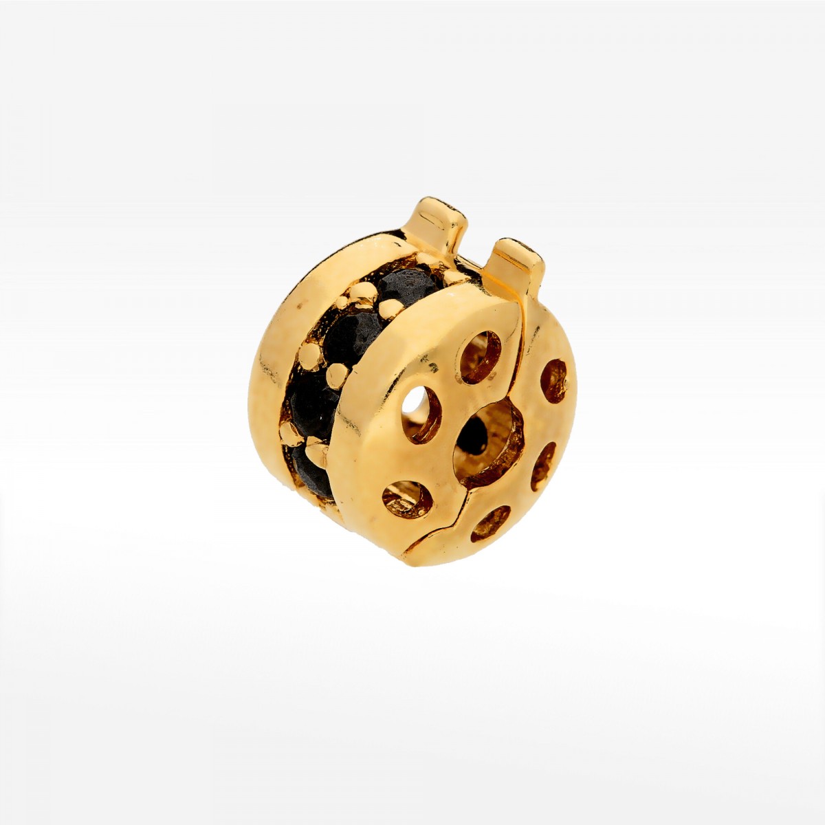 Zawieszka ze złota z czarnymi cyrkoniami