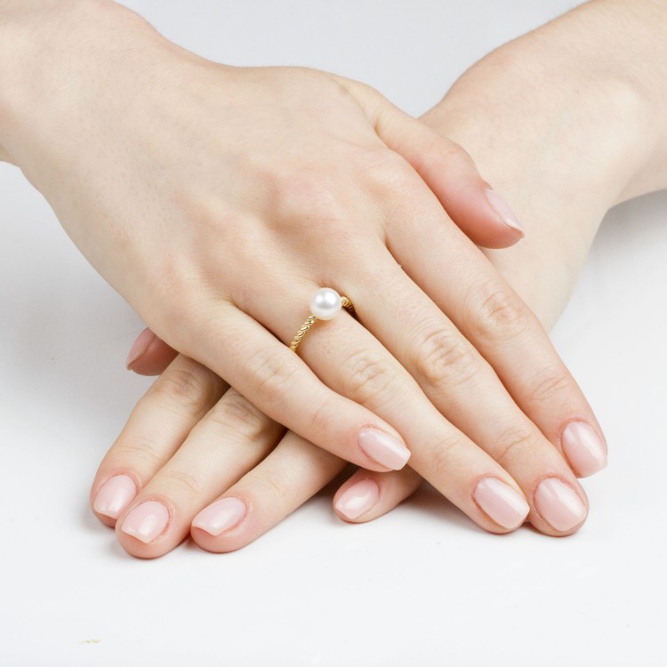 Dall'Acqua pierścionek ze złota z perłą