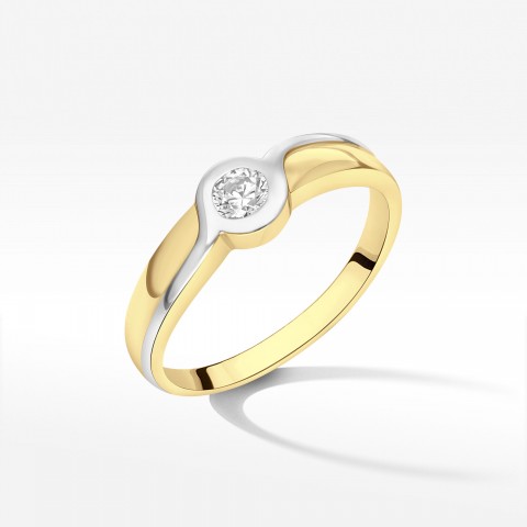 Pierścionek ze złota z cyrkonią