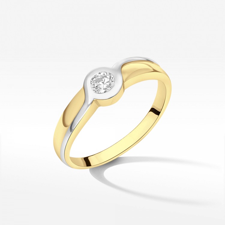 Pierścionek ze złota z cyrkonią