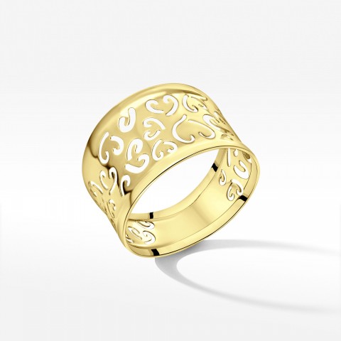 Pierścionek ze złota w serca