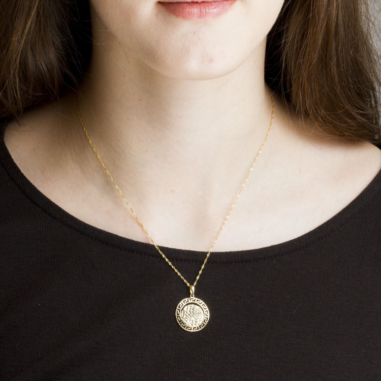 Zawieszka ze złota z wzorem greckim