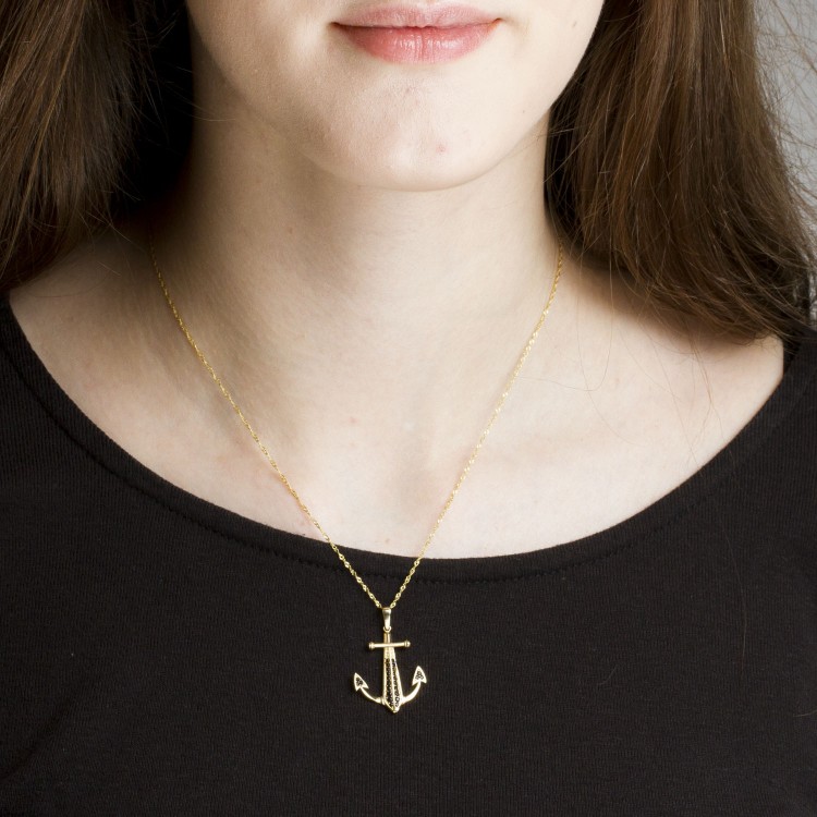 Zawieszka ze złota kotwica