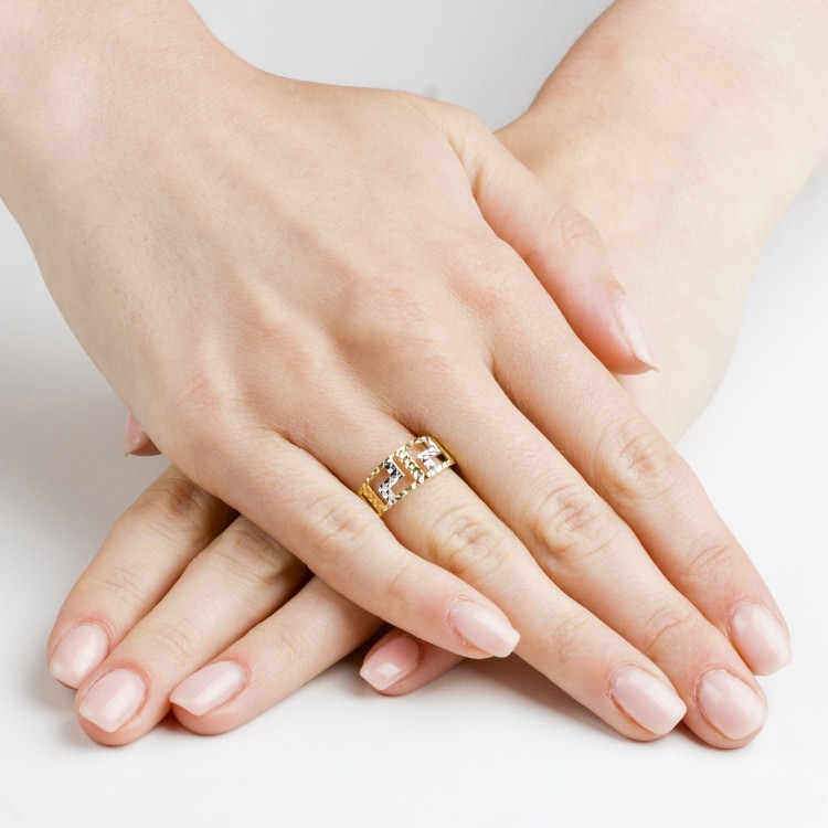 Pierścionek ze złota wzór grecki