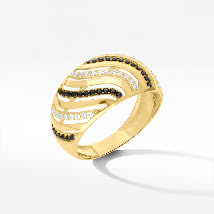 Pierścionek ze złota z cyrkoniami