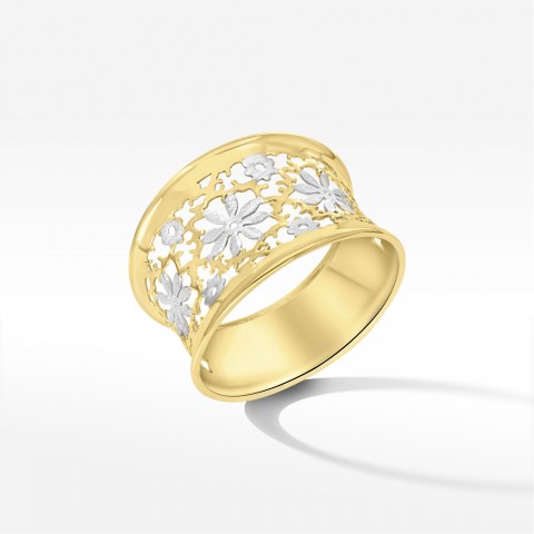 Pierścionek ze złota z kwiatkami