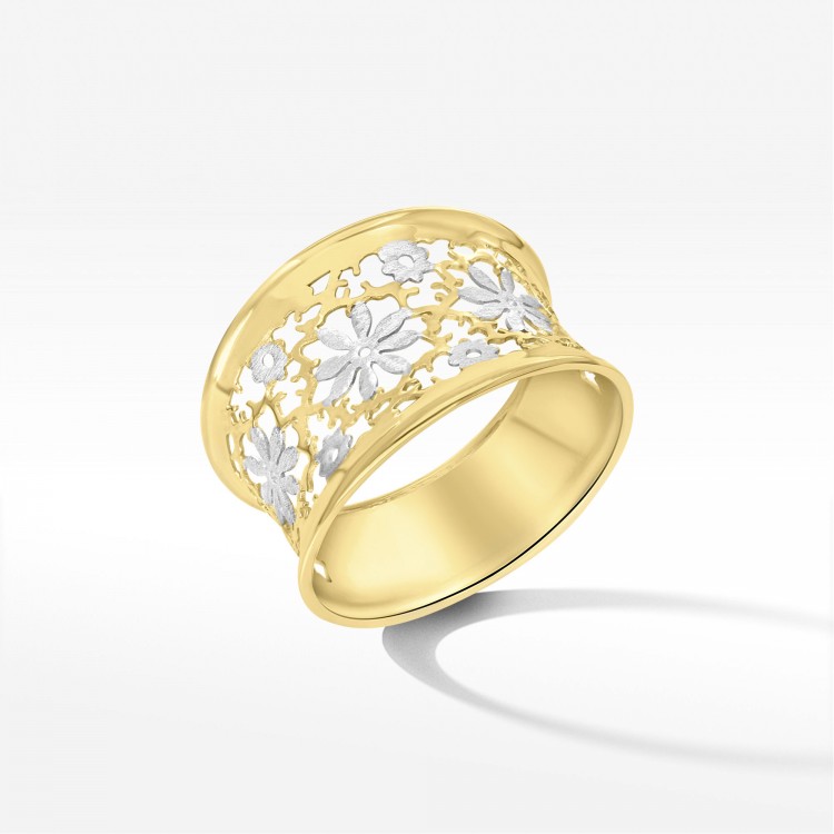 Pierścionek ze złota z kwiatkami