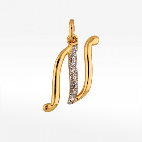 Zawieszka ze złota litera N