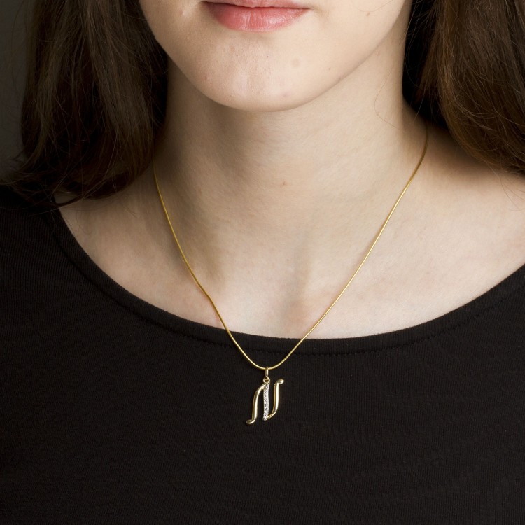 Zawieszka ze złota litera N