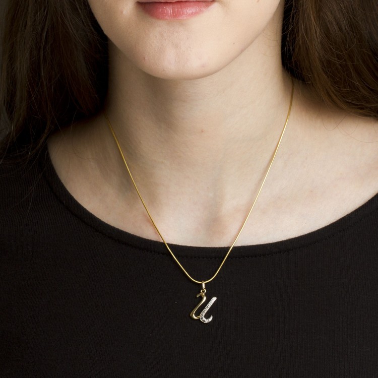 Zawieszka ze złota litera U