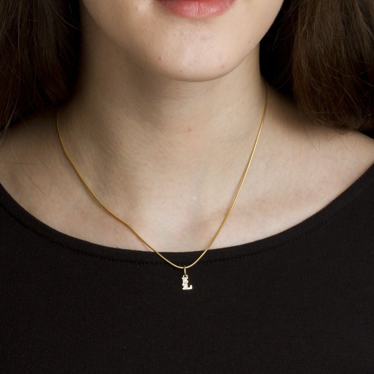 Zawieszka ze złota litera Ł