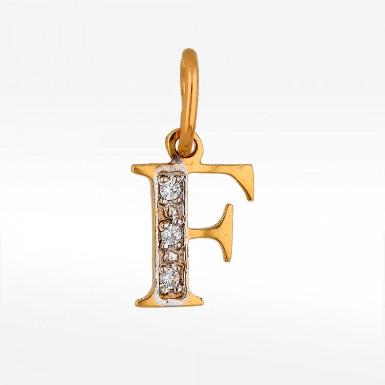 Zawieszka ze złota litera F