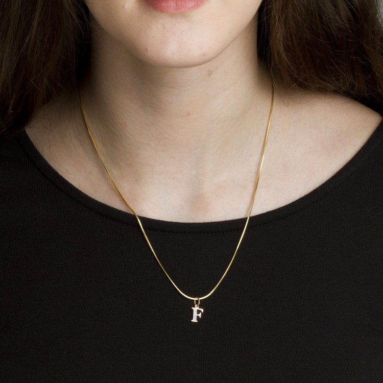 Zawieszka ze złota litera F