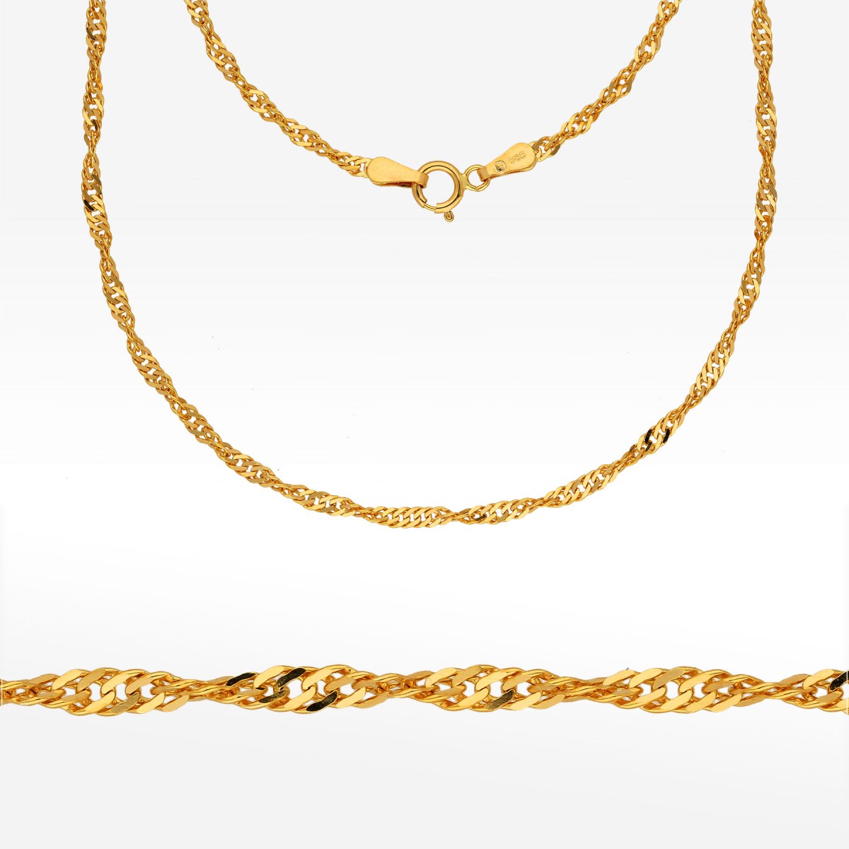 Łańcuszek ze złota singapur pełny