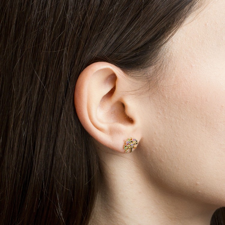 Kolczyki ze złota drzewko szczęścia