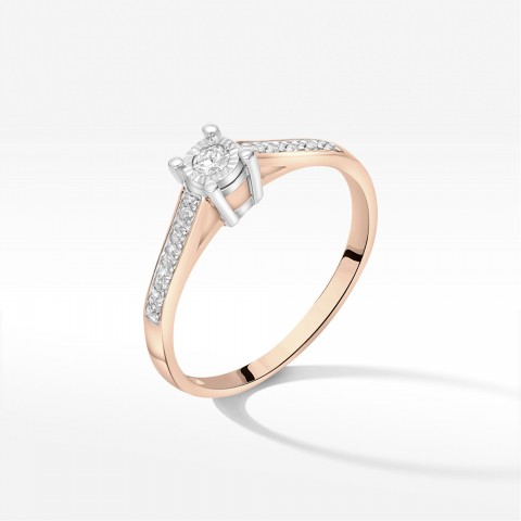 Pierścionek ze złota z diamentami