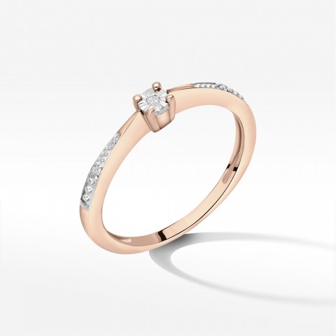 Pierścionek ze złota z diamentami