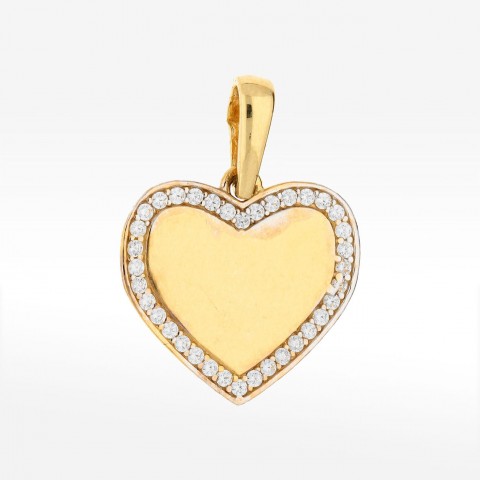 Zawieszka ze złota serce z cyrkoniami