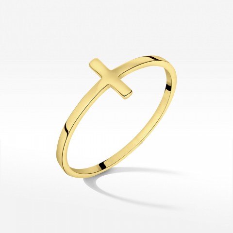 Pierścionek ze złota krzyżyk
