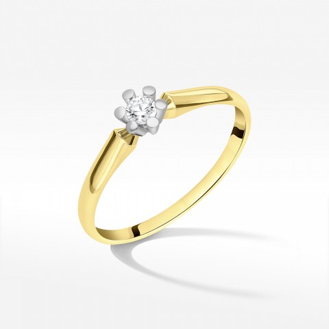 Pierścionek ze złota z cyrkonią