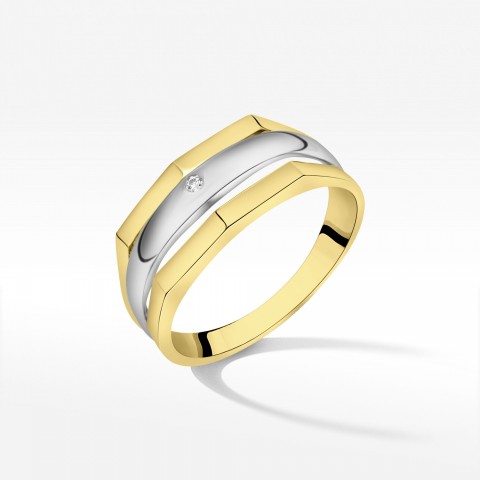 Pierścionek ze złota z cyrkonią